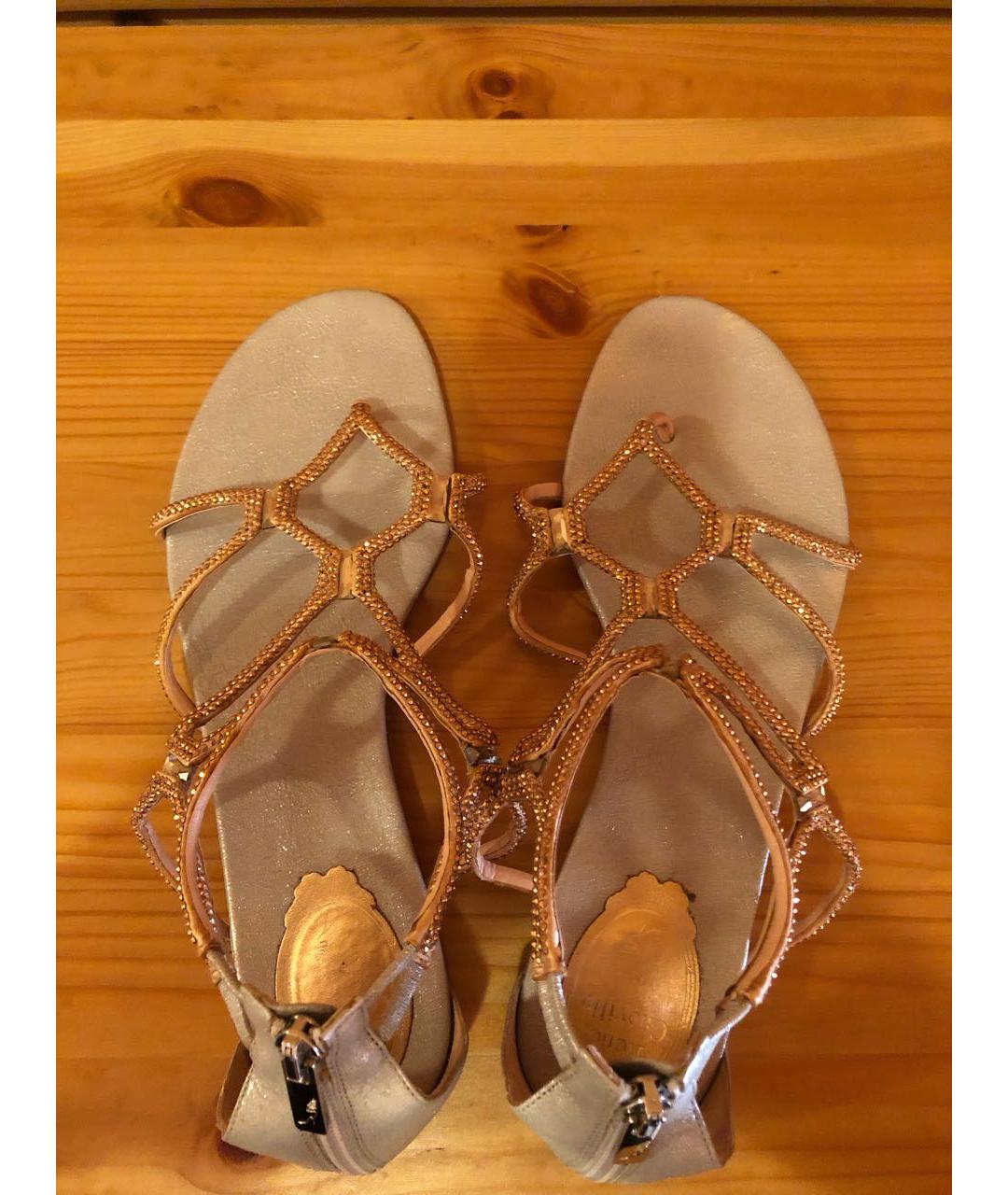 RENE CAOVILLA Бежевые кожаные сандалии, фото 3