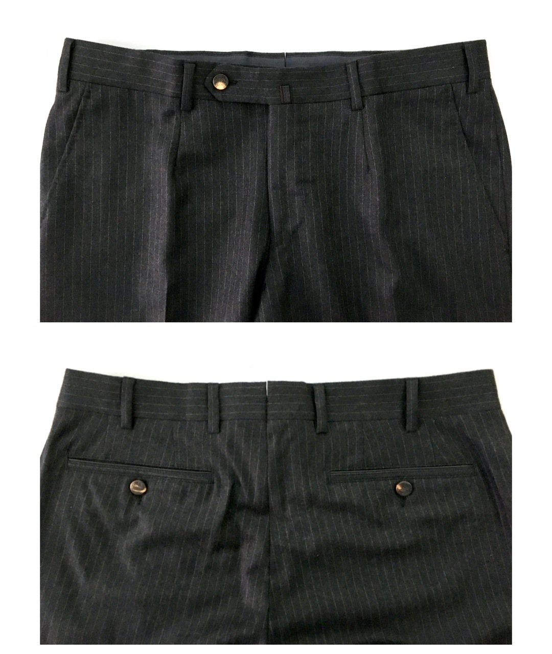 BILANCIONI Черные шерстяные классические брюки, фото 5