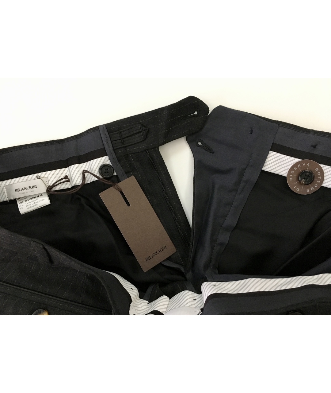 BILANCIONI Черные шерстяные классические брюки, фото 7