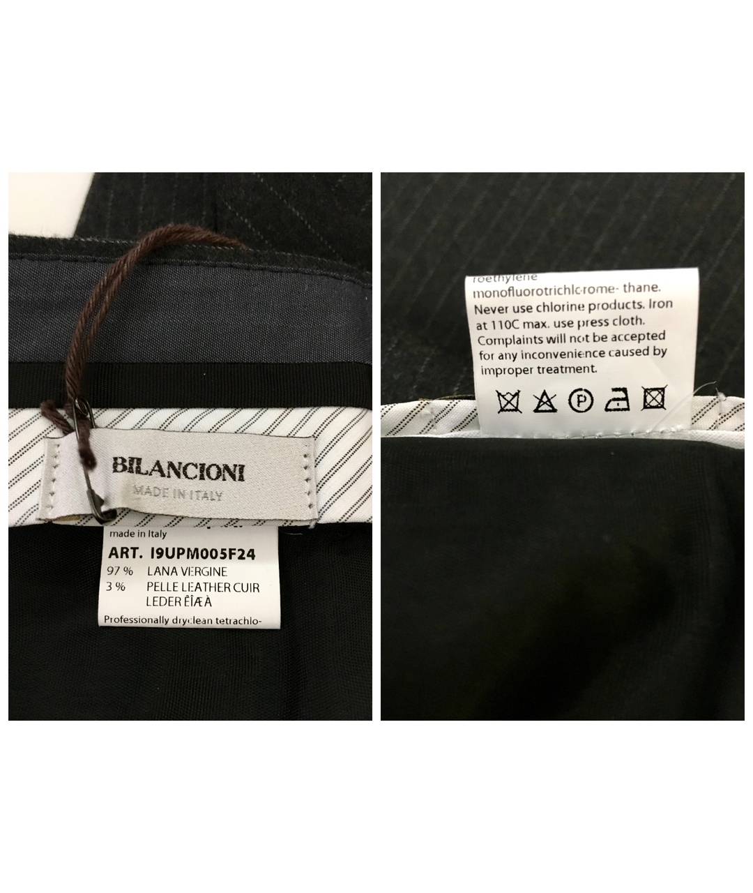 BILANCIONI Черные шерстяные классические брюки, фото 9