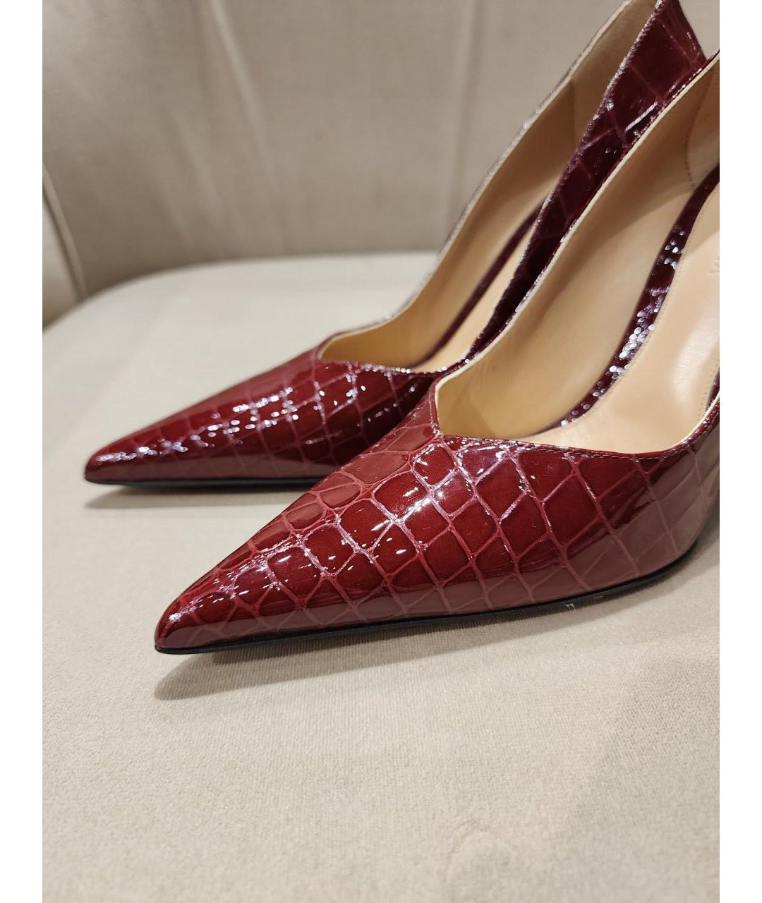 BOTTEGA VENETA Бордовые кожаные туфли, фото 2