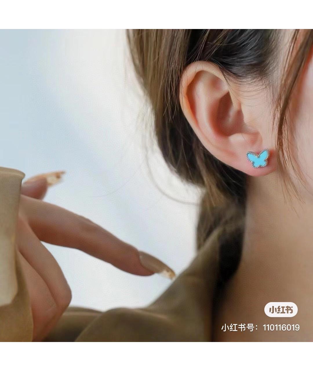 VAN CLEEF & ARPELS Бирюзовые серьги из белого золота, фото 3