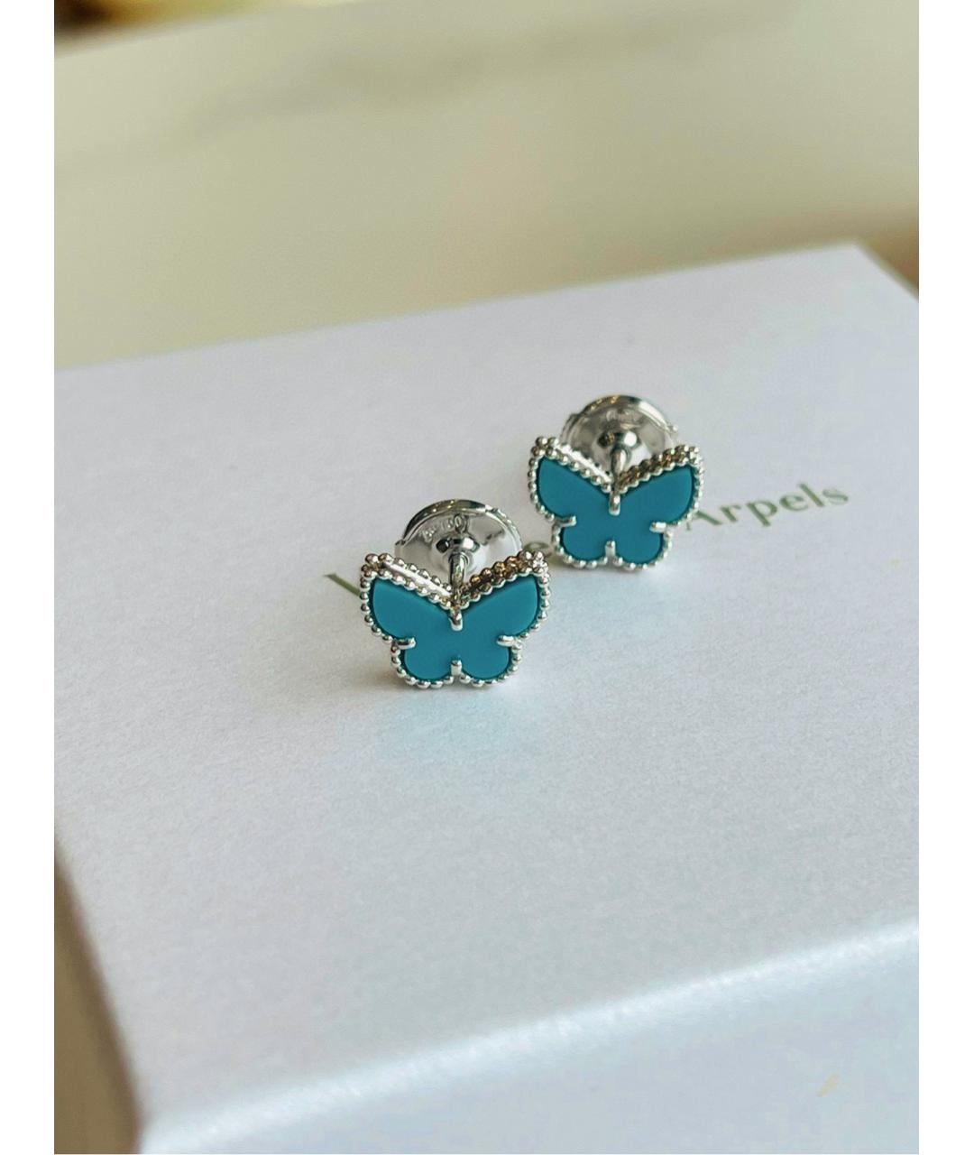 VAN CLEEF & ARPELS Бирюзовые серьги из белого золота, фото 4