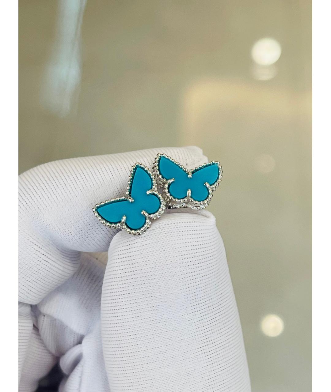 VAN CLEEF & ARPELS Бирюзовые серьги из белого золота, фото 5