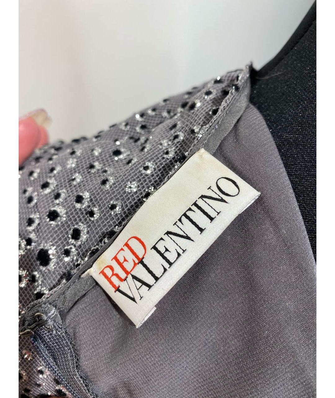 RED VALENTINO Антрацитовое вискозное вечернее платье, фото 3
