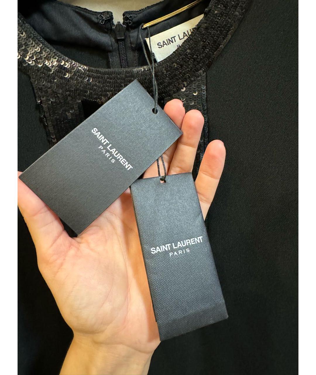 SAINT LAURENT Черное ацетатное платье, фото 7