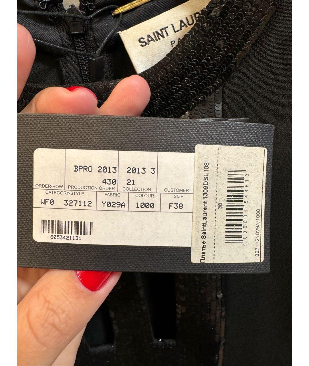 SAINT LAURENT Черное ацетатное платье, фото 6