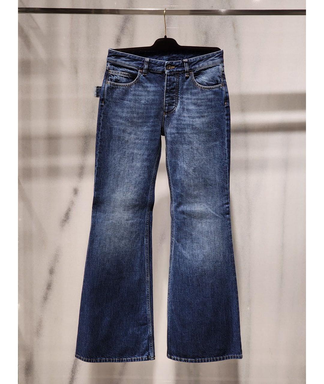 BOTTEGA VENETA Синие хлопковые прямые джинсы, фото 5