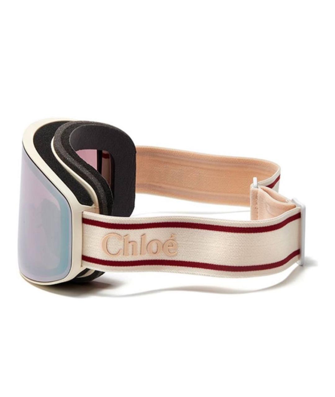 CHLOE Бежевые пластиковые солнцезащитные очки, фото 3