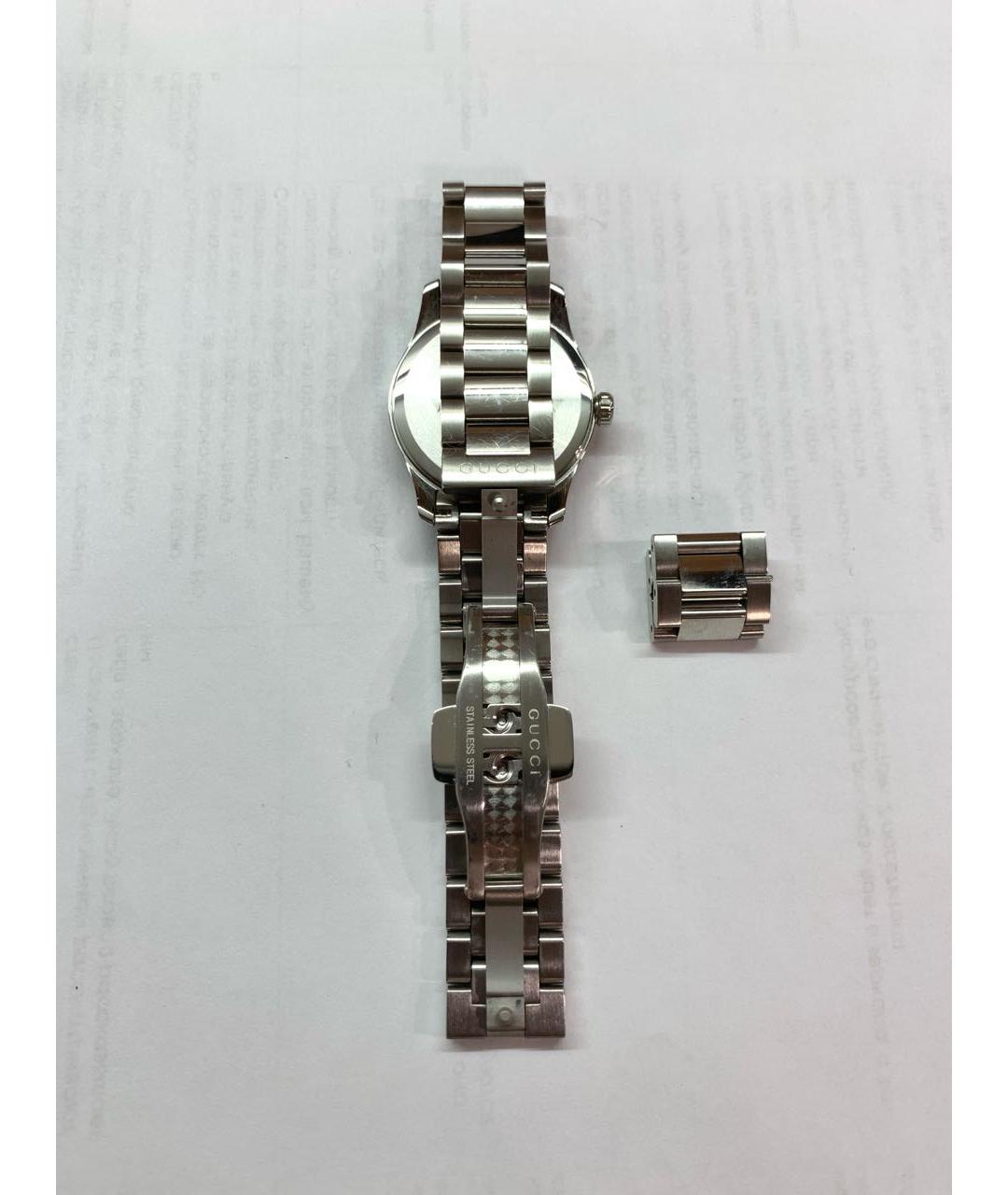 GUCCI Серебряные металлические часы, фото 3