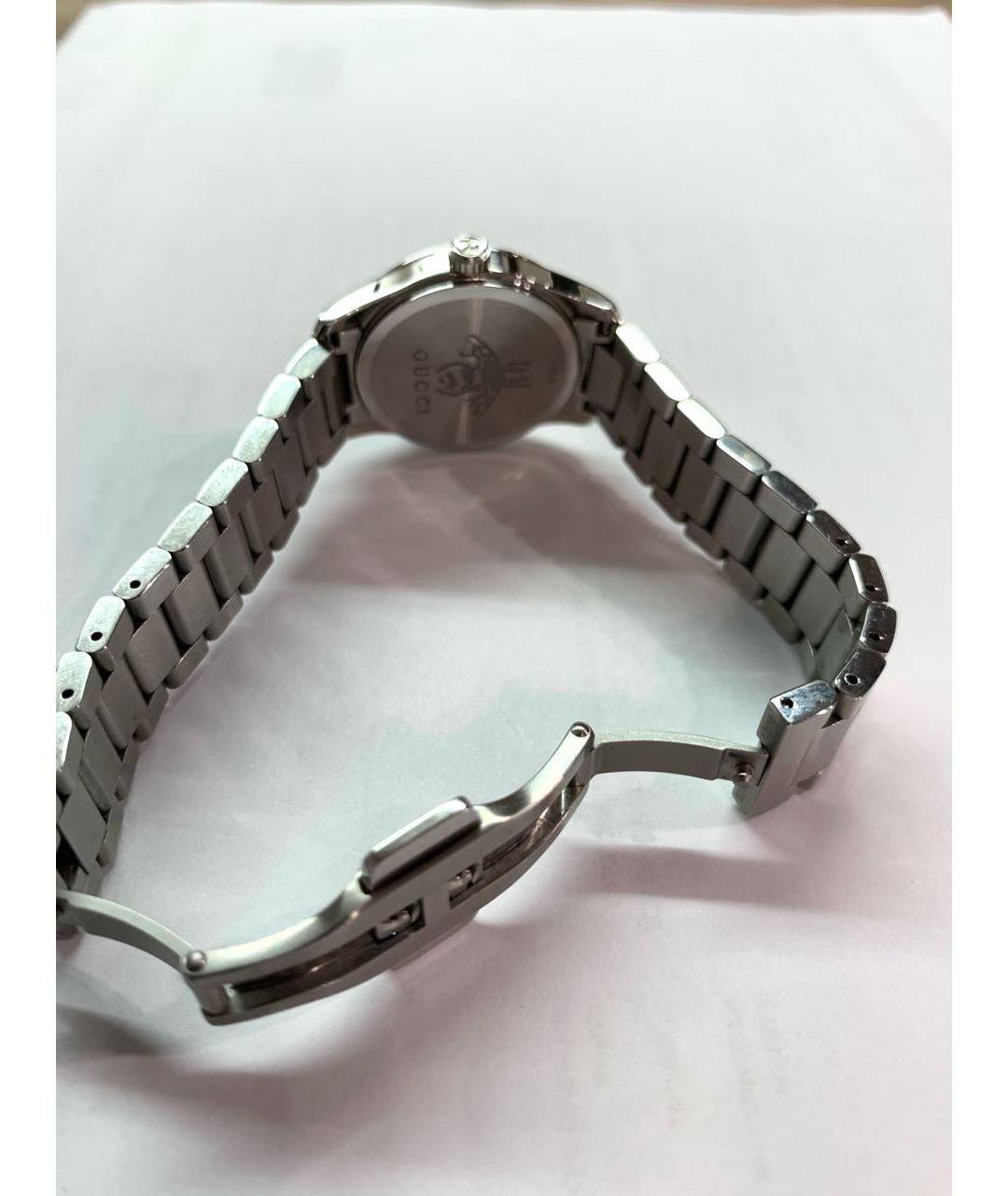 GUCCI Серебряные металлические часы, фото 2