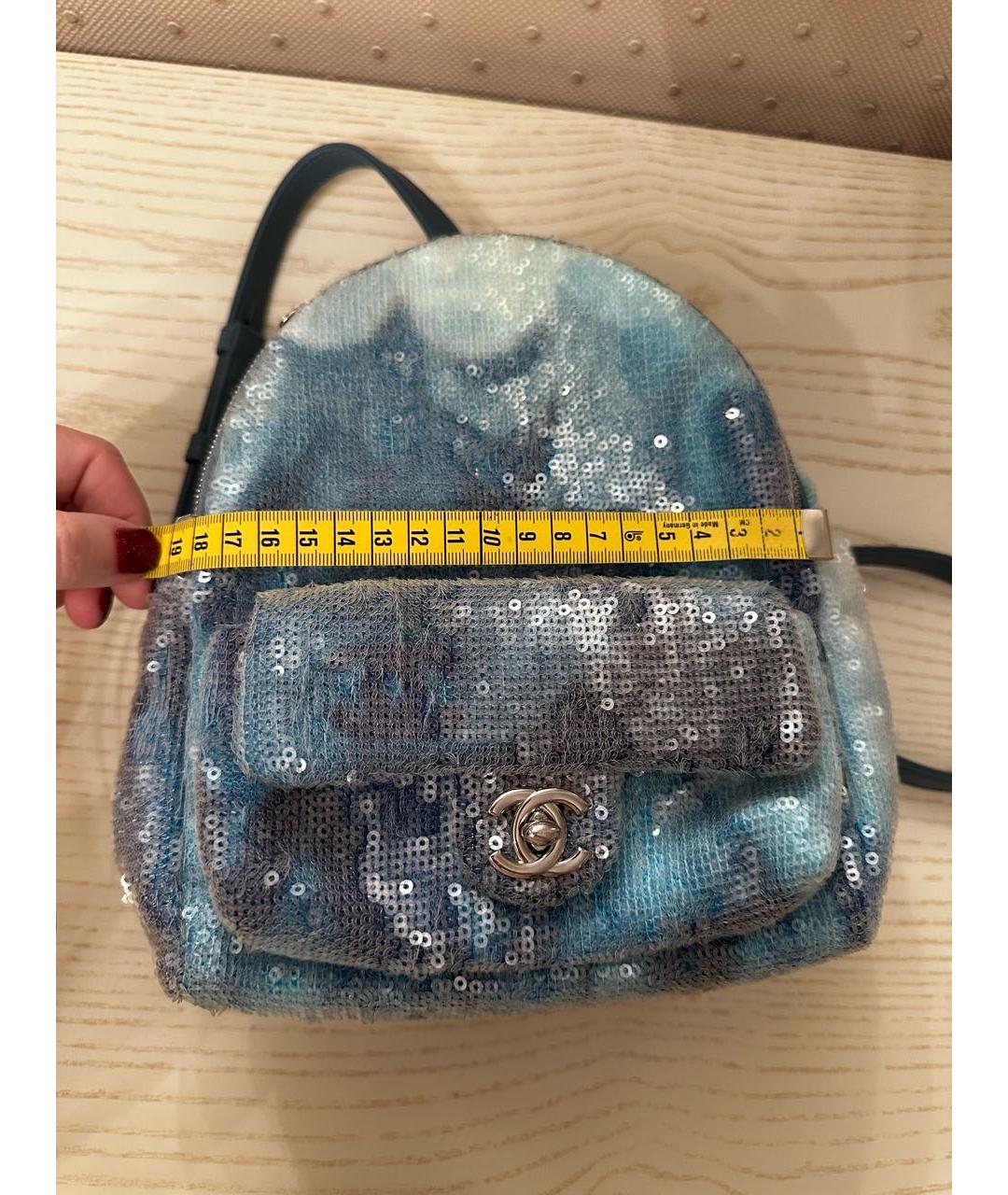 CHANEL PRE-OWNED Голубой рюкзак, фото 7