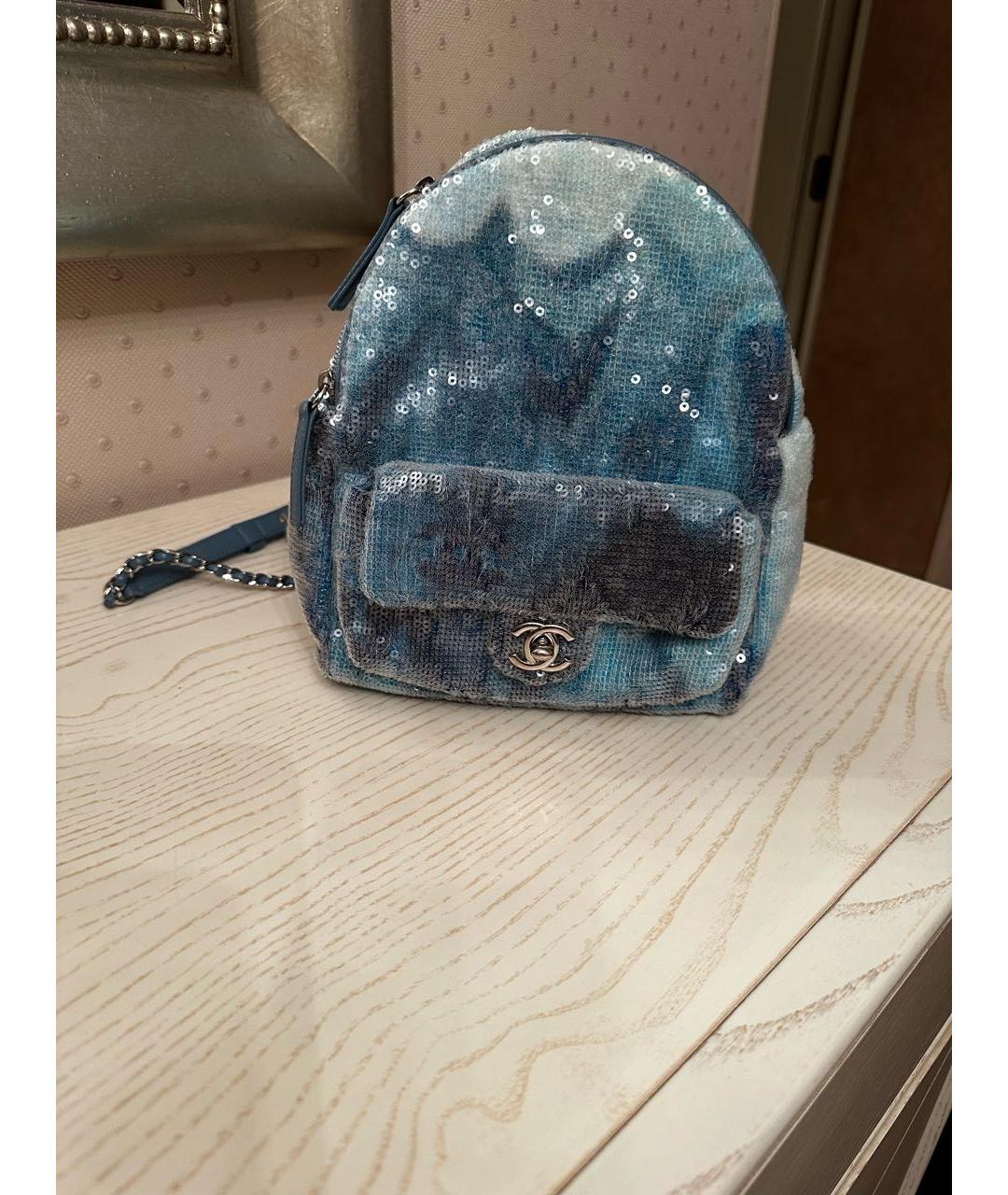 CHANEL PRE-OWNED Голубой рюкзак, фото 2
