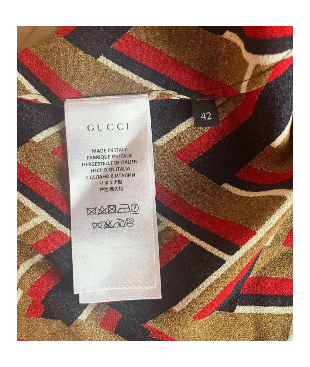 GUCCI Мульти шелковая рубашка, фото 4