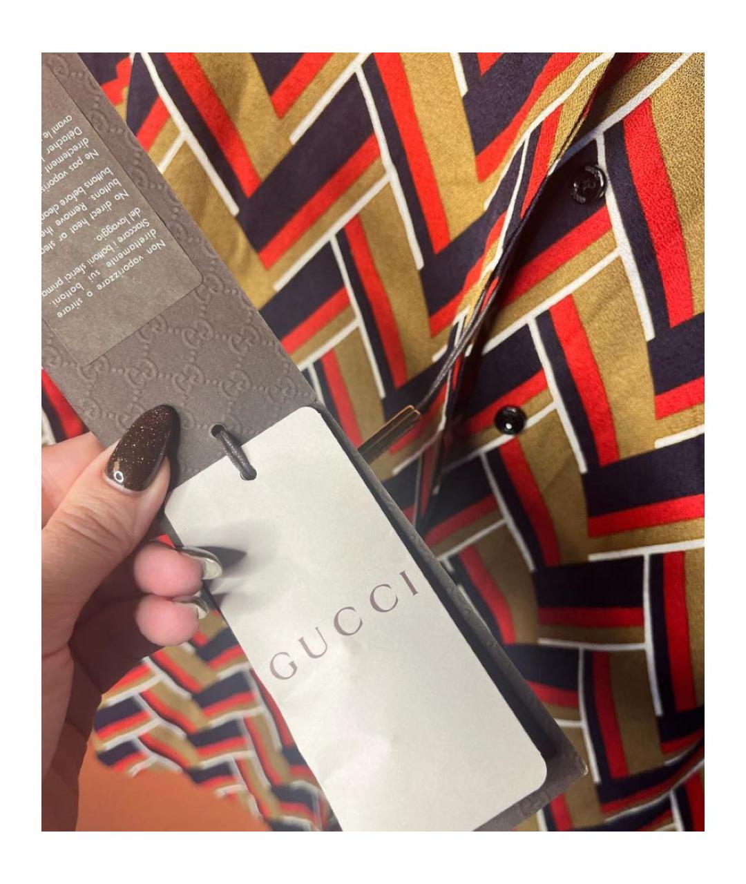 GUCCI Мульти шелковая рубашка, фото 5