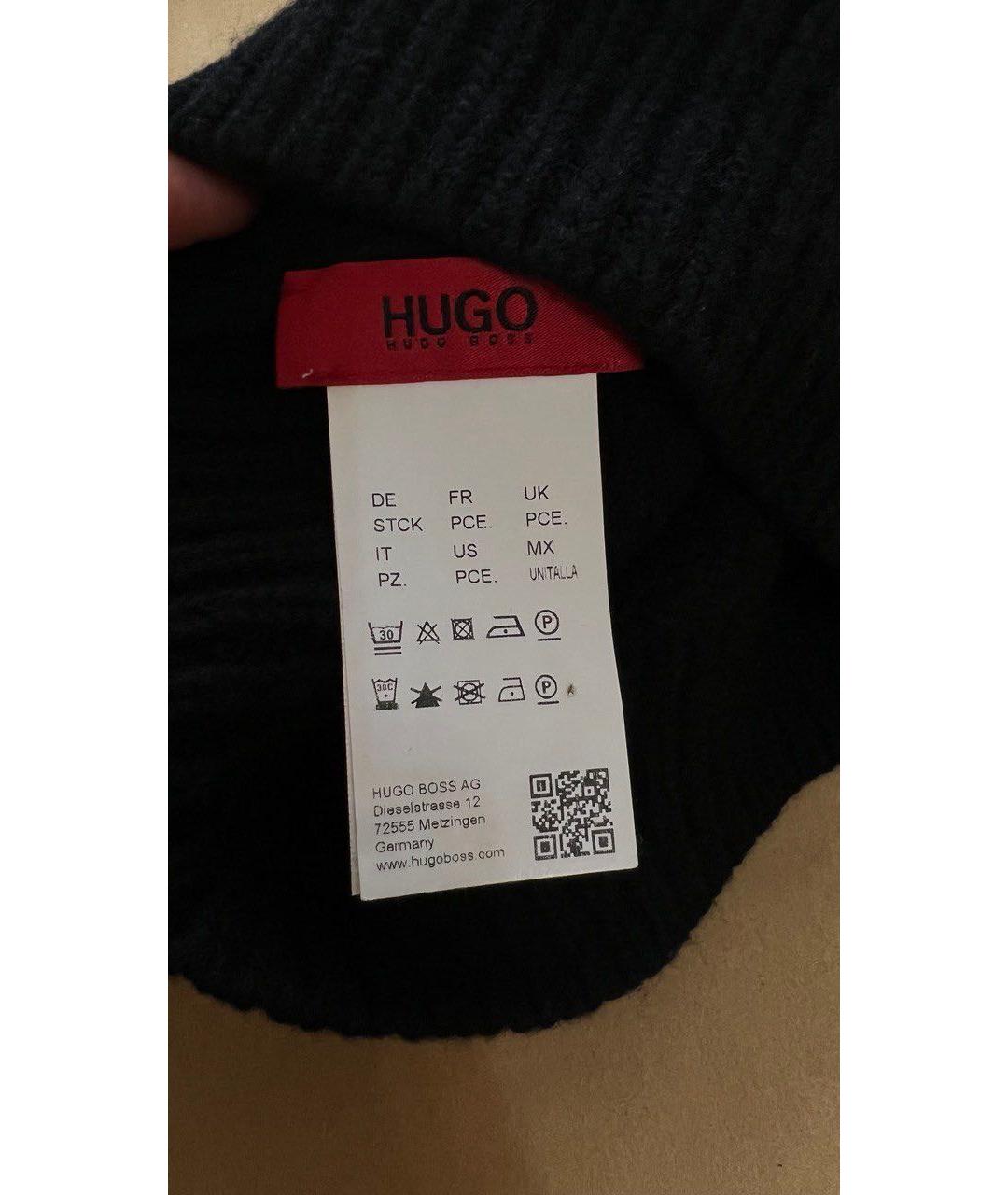 HUGO BOSS Черная шерстяная шапка, фото 8