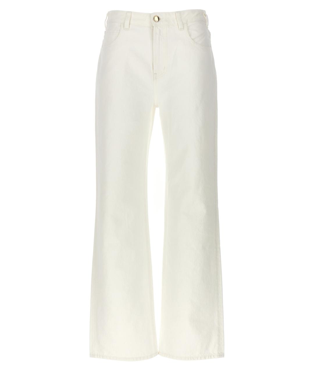 CHLOE Белые хлопковые прямые джинсы, фото 1