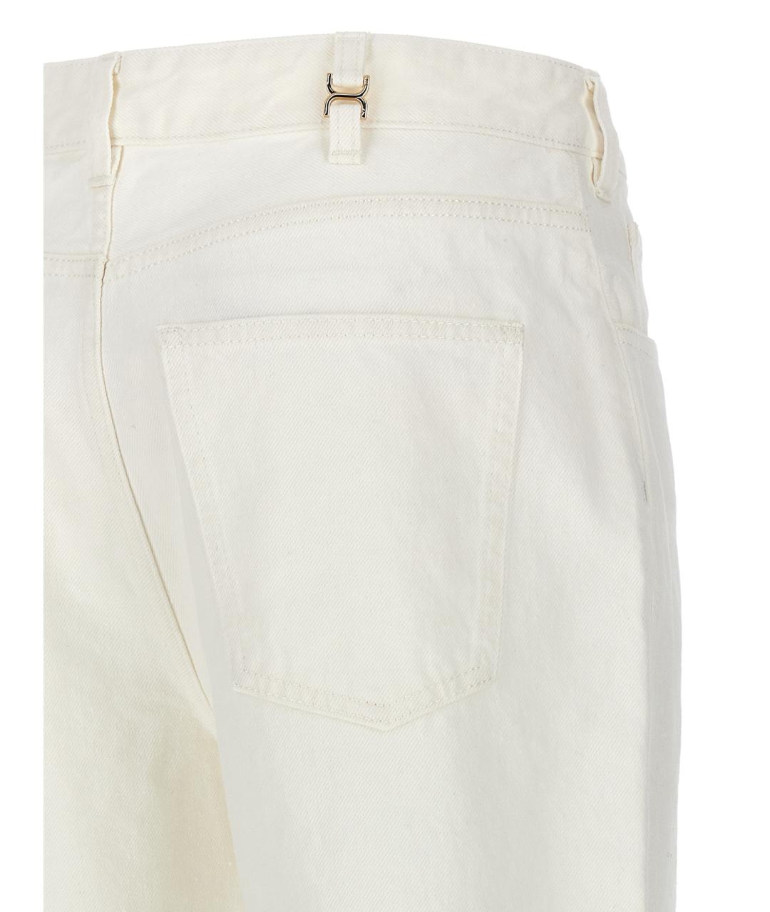 CHLOE Белые хлопковые прямые джинсы, фото 4