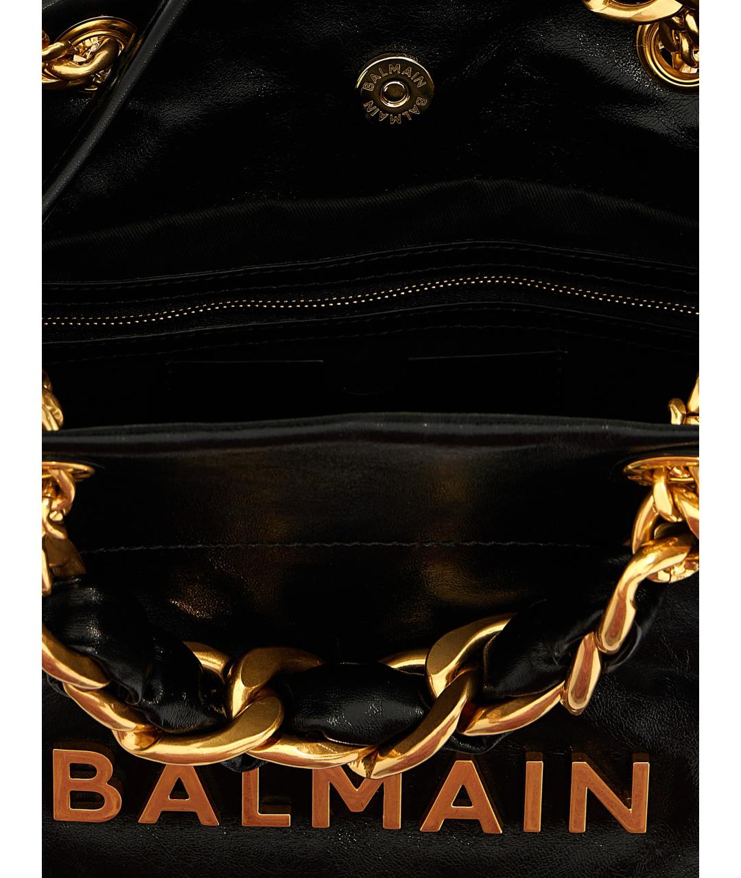 BALMAIN Черная кожаная сумка тоут, фото 4