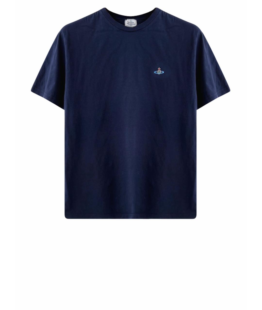 VIVIENNE WESTWOOD Темно-синяя хлопковая футболка, фото 1