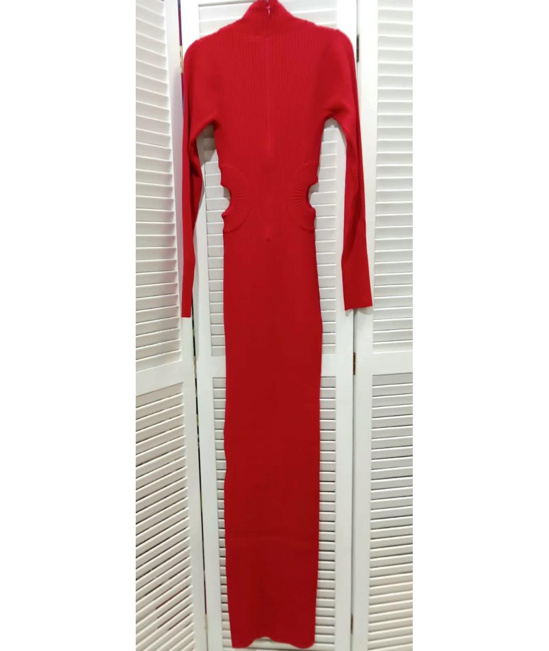 DAVID KOMA Красное вискозное коктейльное платье, фото 6