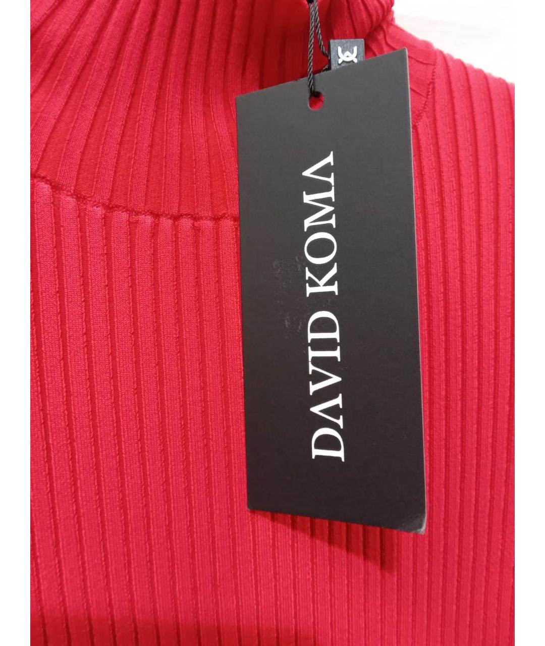 DAVID KOMA Красное вискозное коктейльное платье, фото 2