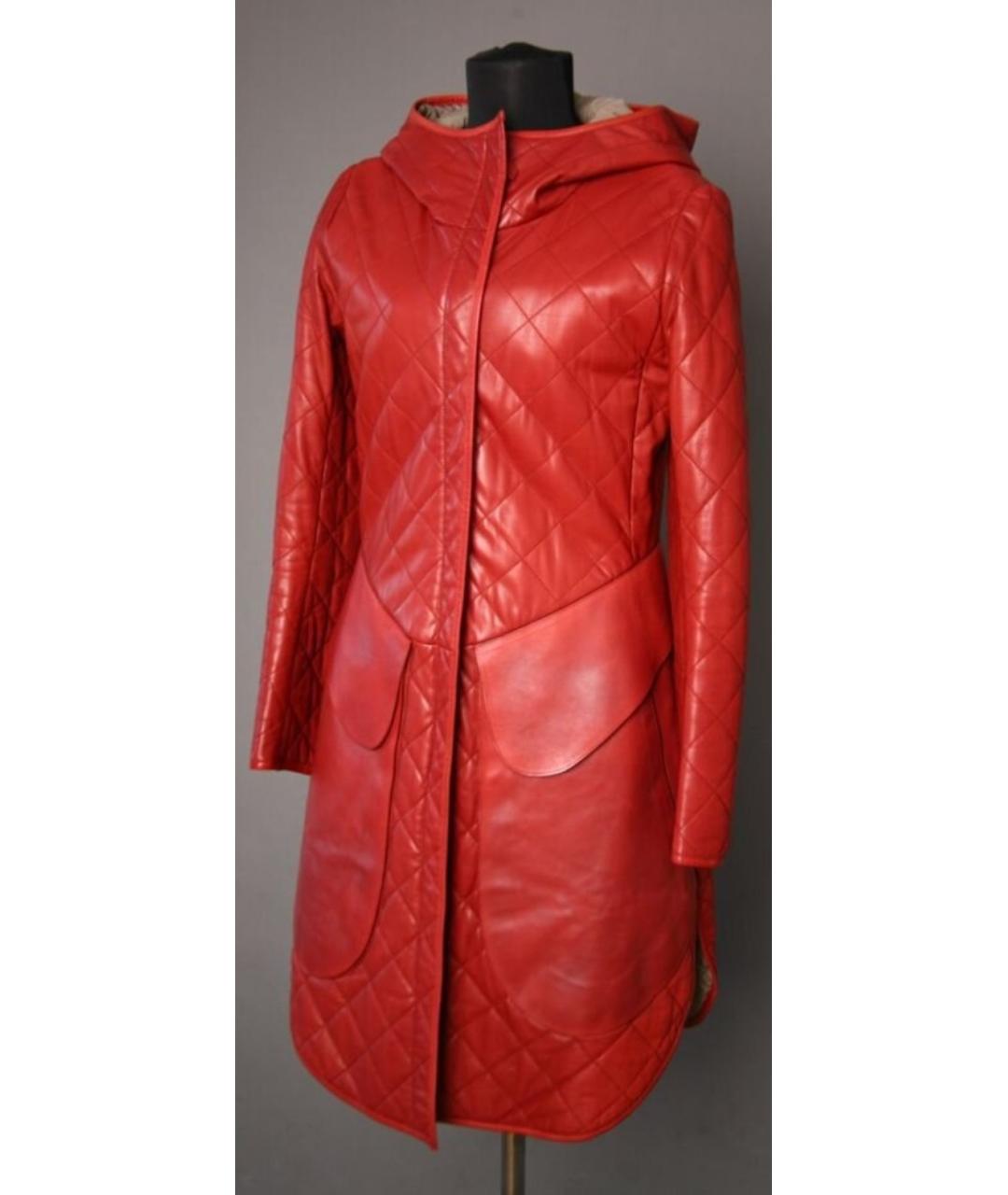 HERMES PRE-OWNED Красное кожаное пальто, фото 3