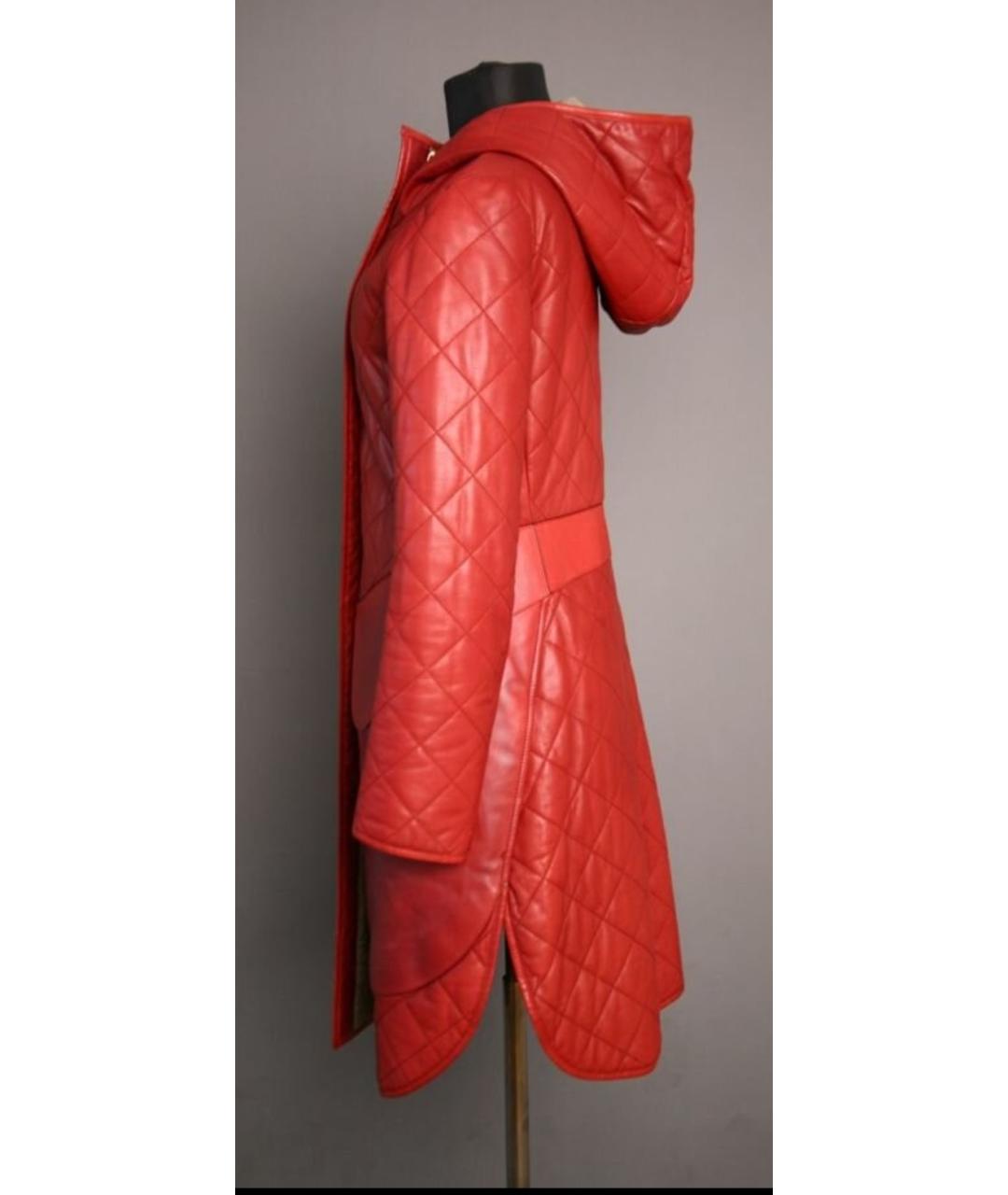 HERMES PRE-OWNED Красное кожаное пальто, фото 4