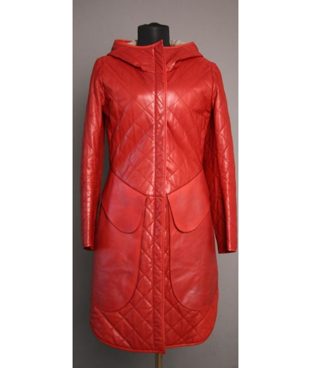 HERMES PRE-OWNED Красное кожаное пальто, фото 10