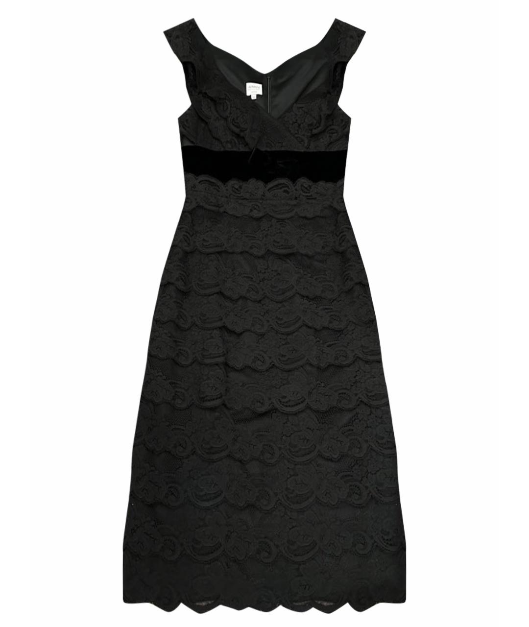 ARMANI COLLEZIONI Черное хлопковое коктейльное платье, фото 1