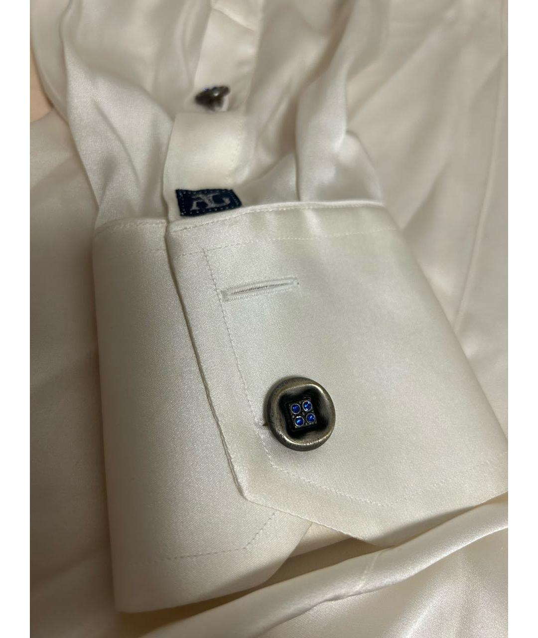 ANGELO GALASSO Белая шелковая кэжуал рубашка, фото 2