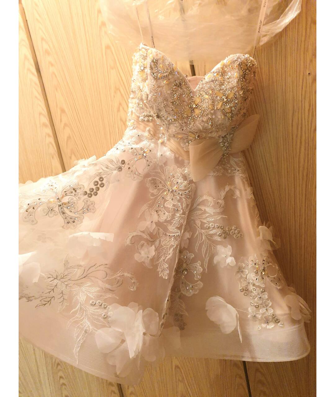JOVANI Белое полиэстеровое коктейльное платье, фото 6