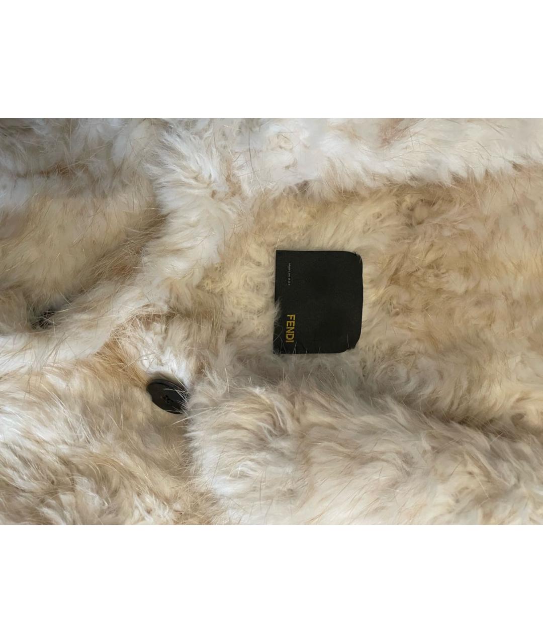 FENDI Бежевая меховая шуба, фото 6