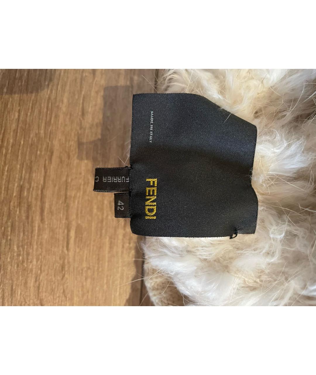 FENDI Бежевая меховая шуба, фото 7
