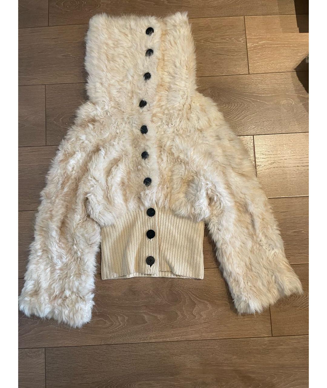 FENDI Бежевая меховая шуба, фото 5