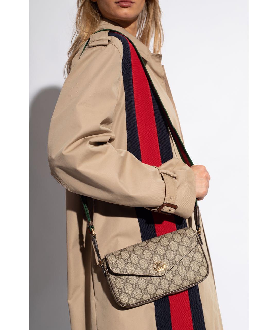 GUCCI Коричневая кожаная сумка через плечо, фото 8