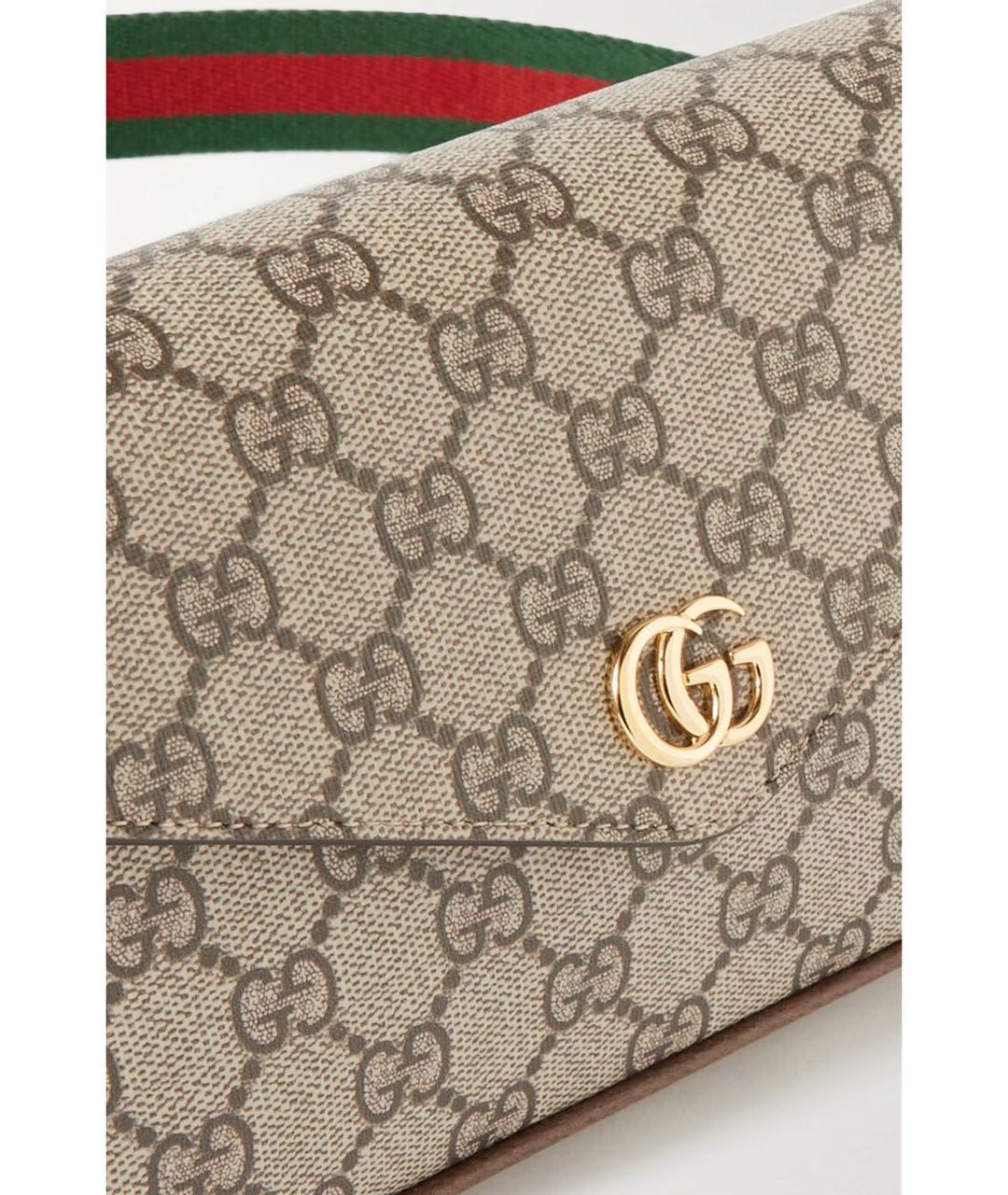 GUCCI Коричневая кожаная сумка через плечо, фото 2