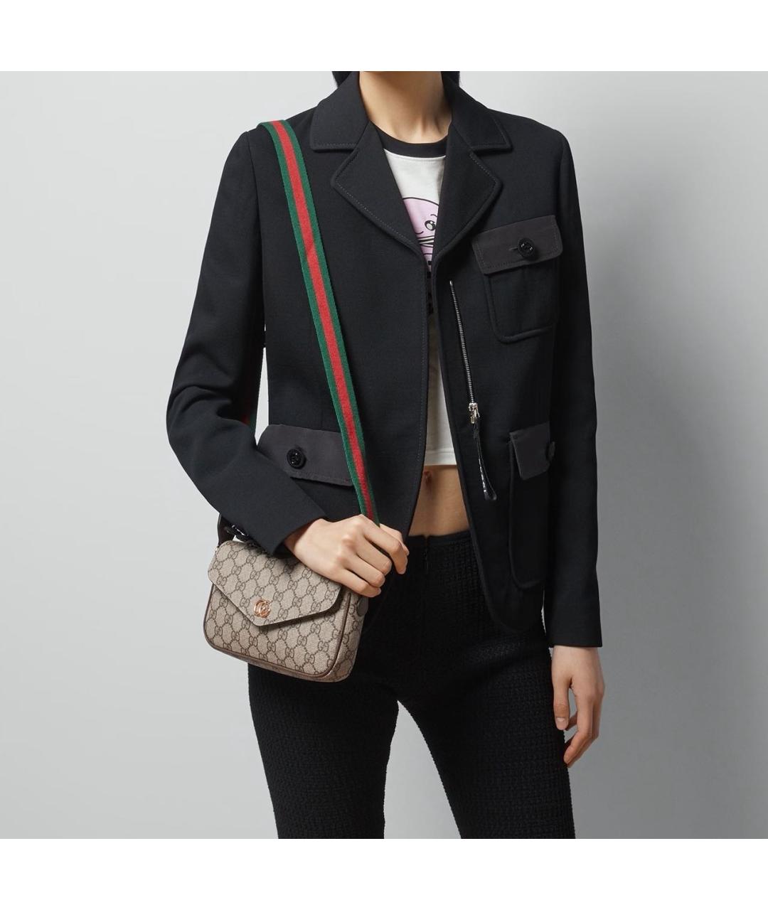 GUCCI Коричневая кожаная сумка через плечо, фото 7