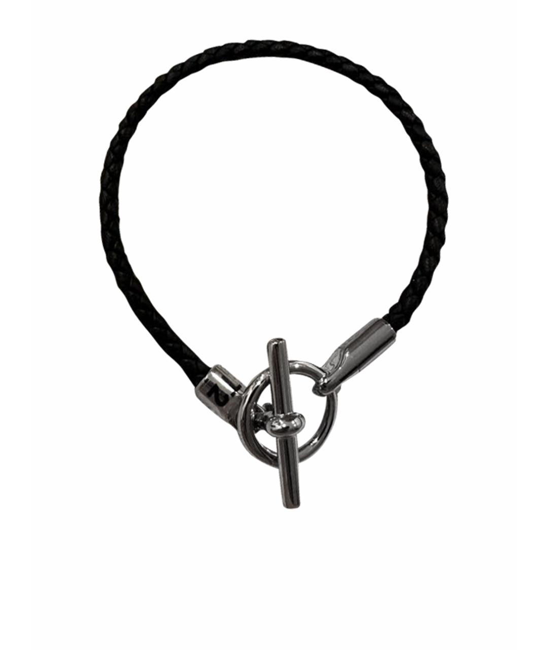 HERMES PRE-OWNED Черный кожаный браслет, фото 1