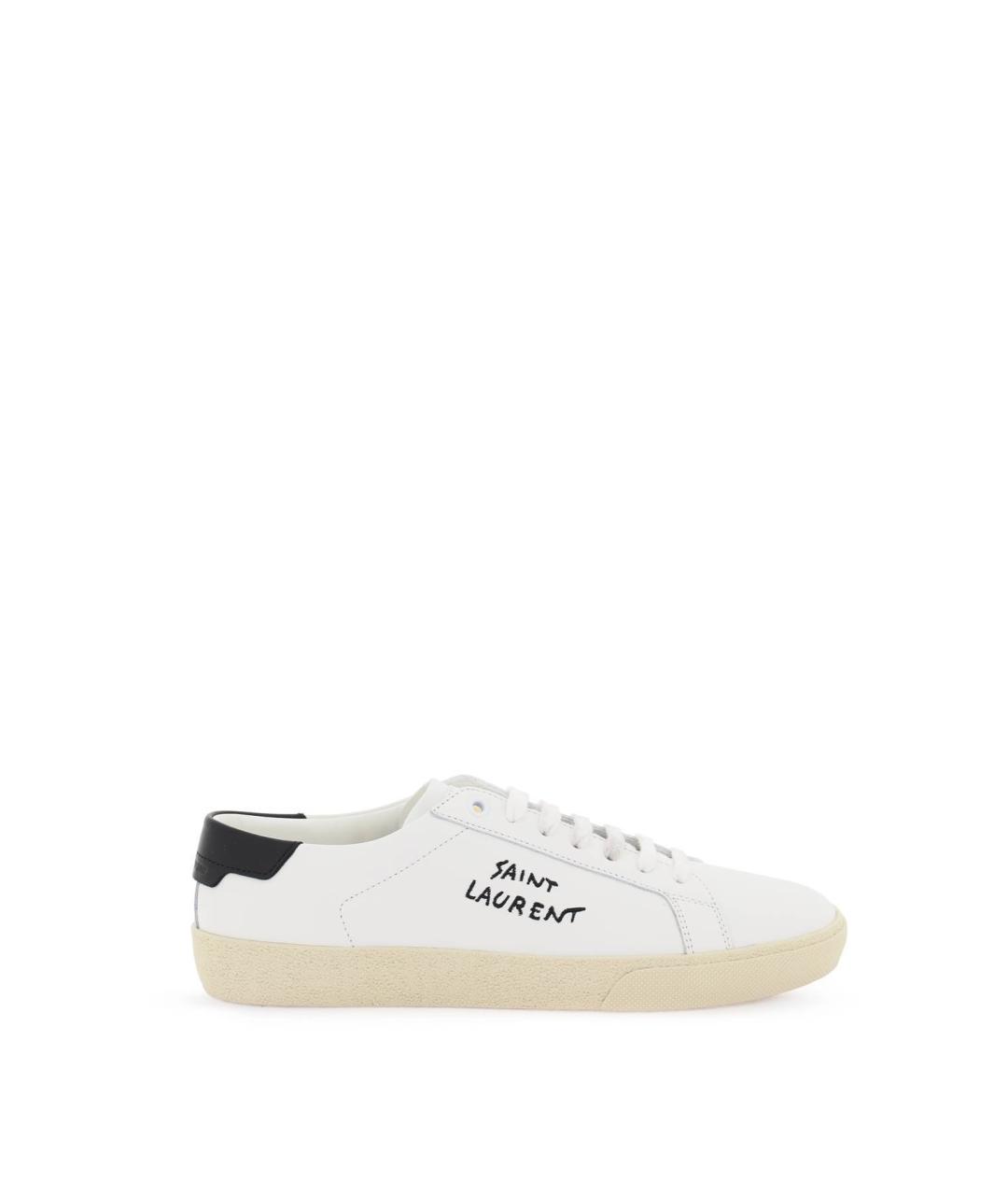 SAINT LAURENT Белые кожаные кеды, фото 1
