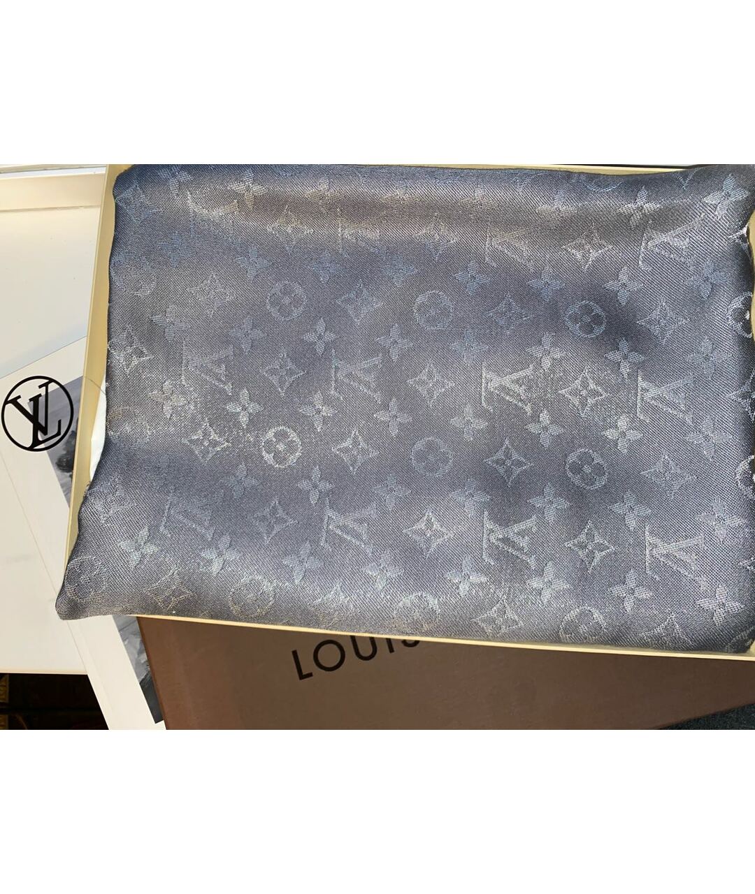 LOUIS VUITTON PRE-OWNED Серый шарф, фото 6