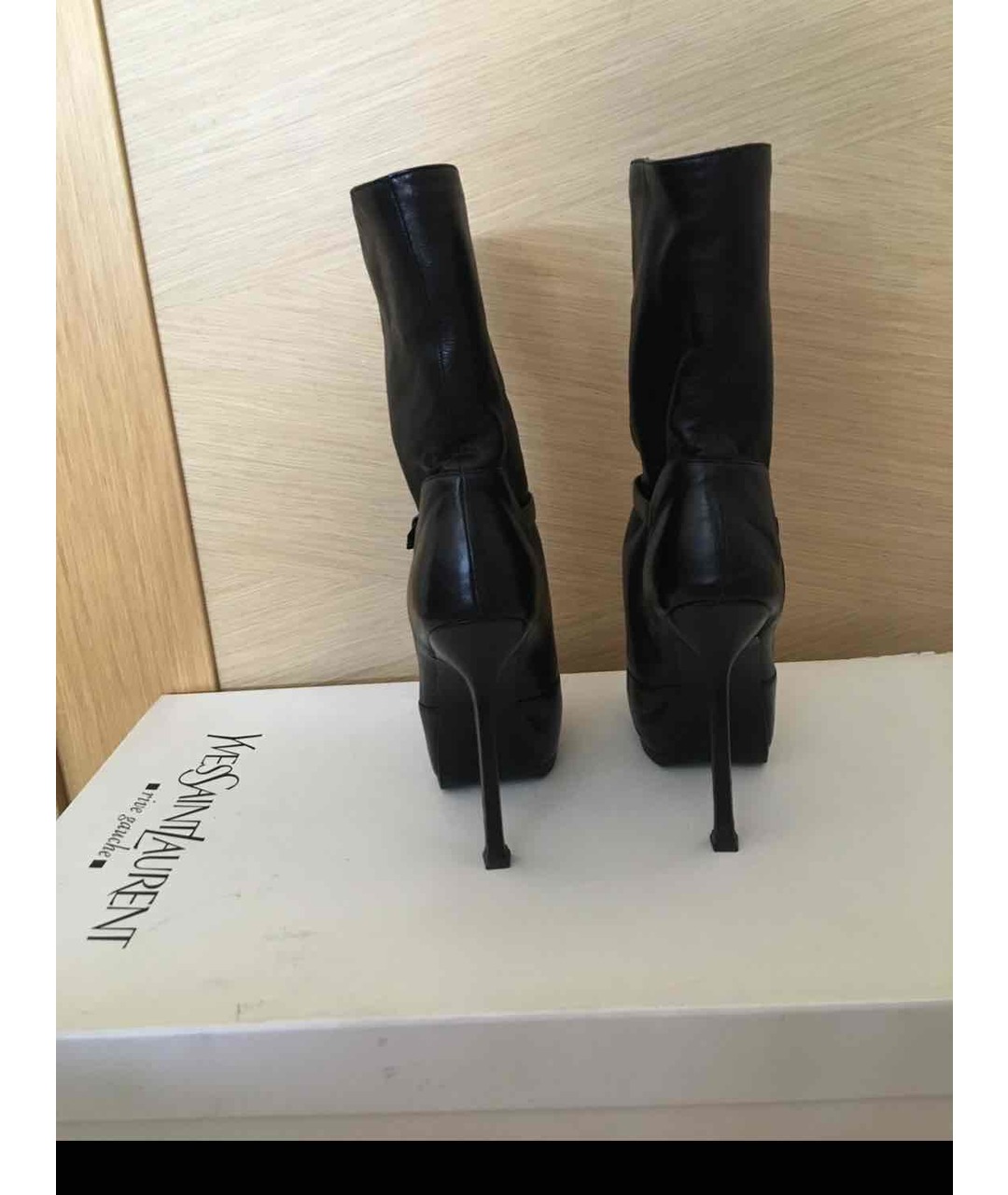 YVES SAINT LAURENT VINTAGE Черные кожаные ботинки, фото 3