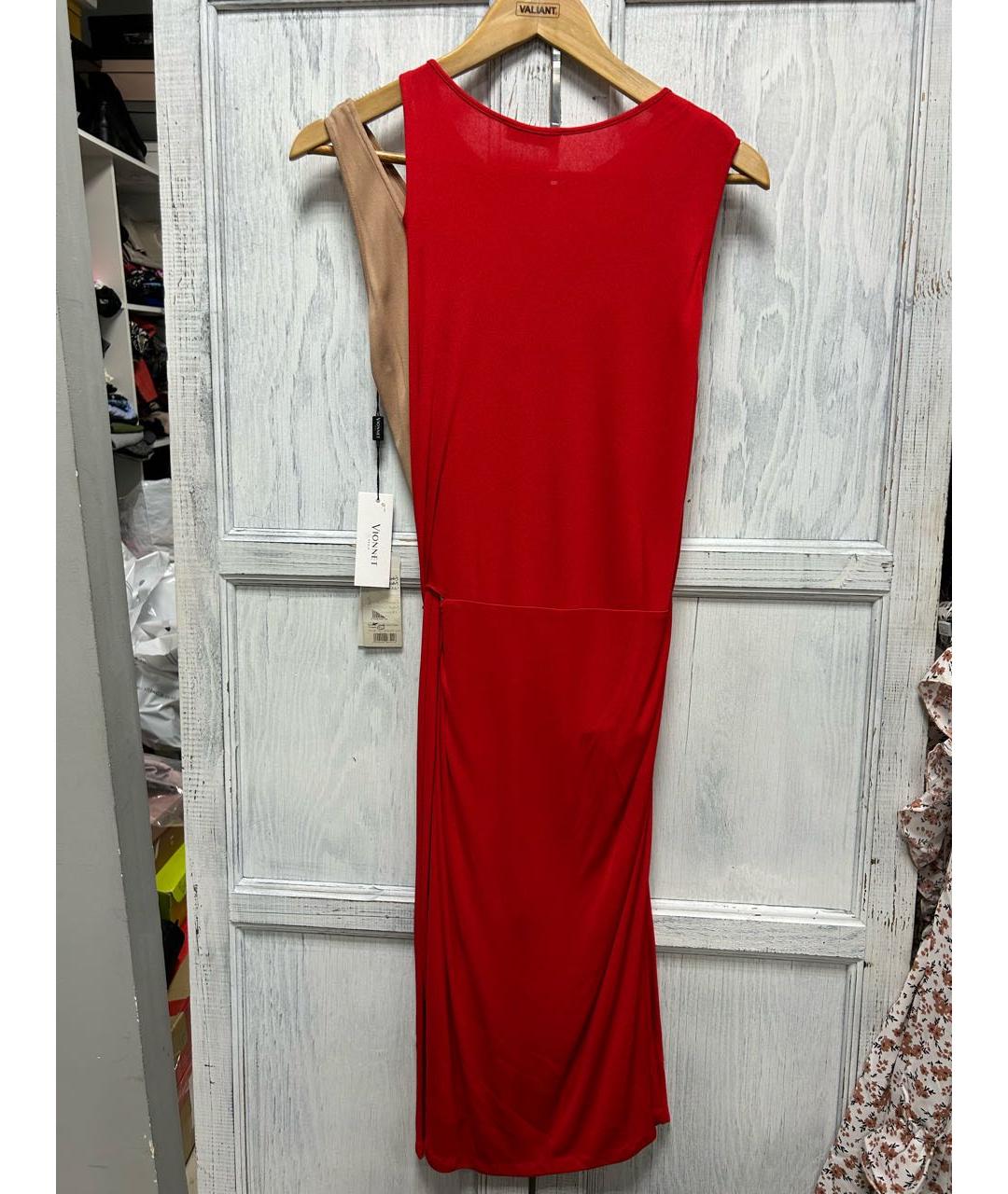 VIONNET Красное коктейльное платье, фото 5