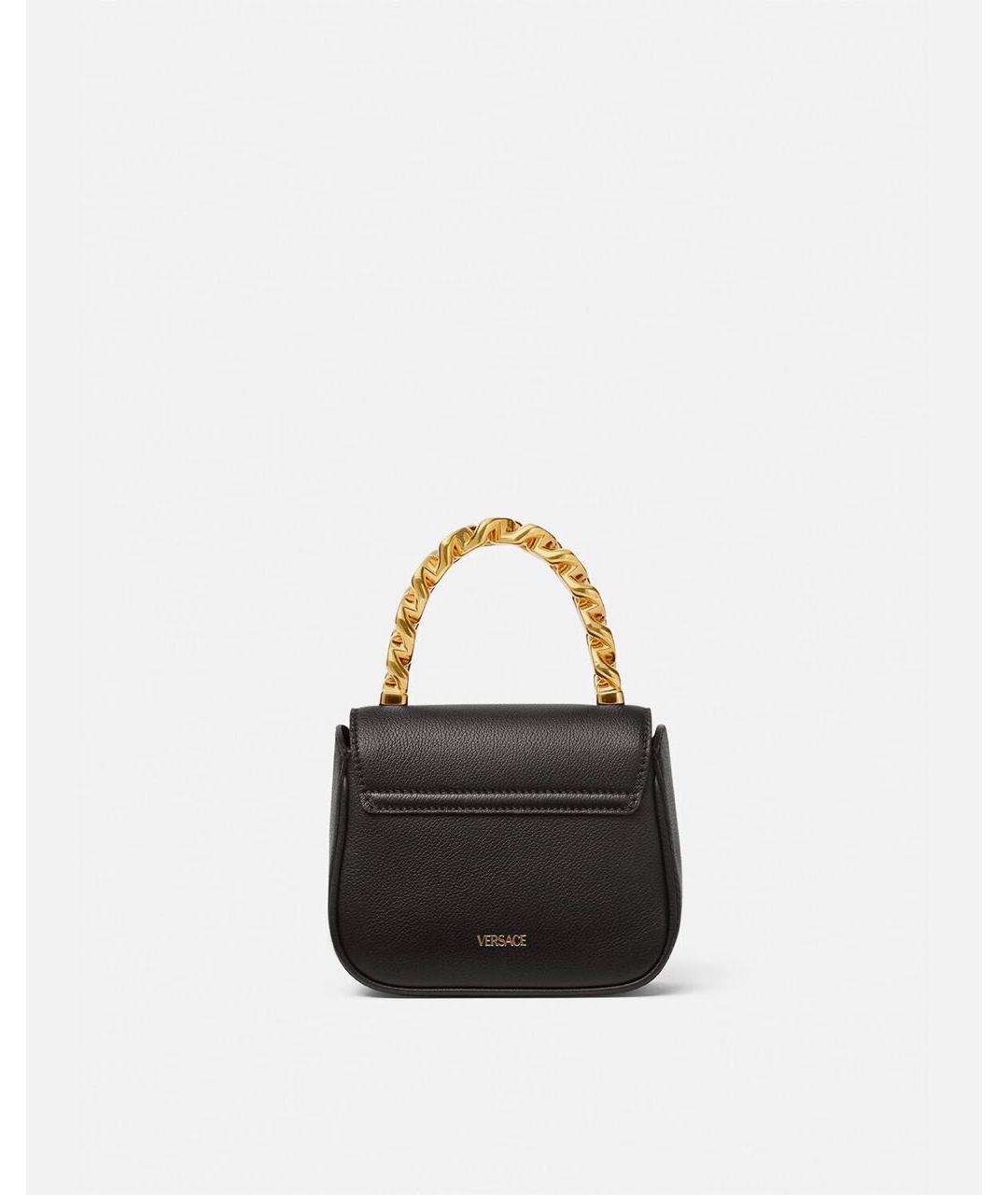 VERSACE Черная кожаная сумка через плечо, фото 4