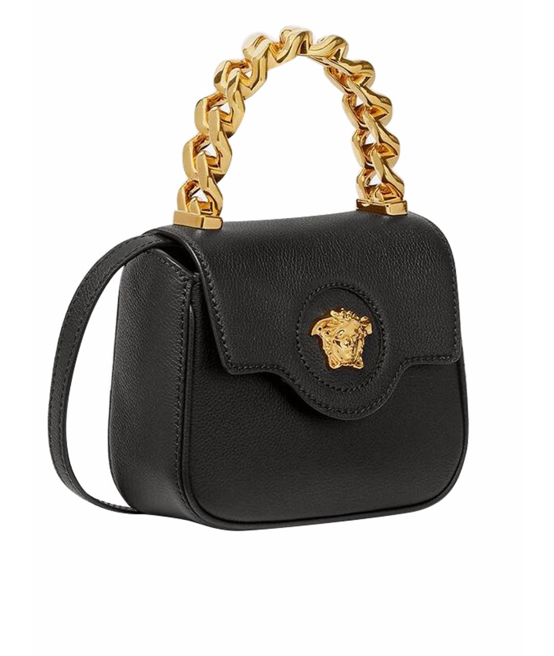 VERSACE Черная кожаная сумка через плечо, фото 2