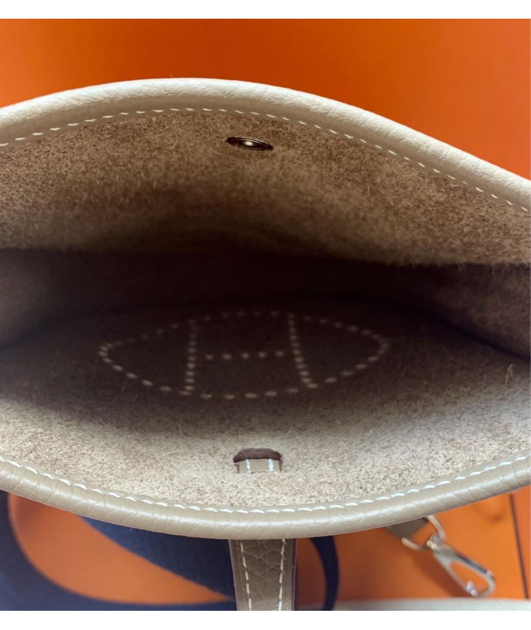 HERMES Бежевая кожаная сумка через плечо, фото 4