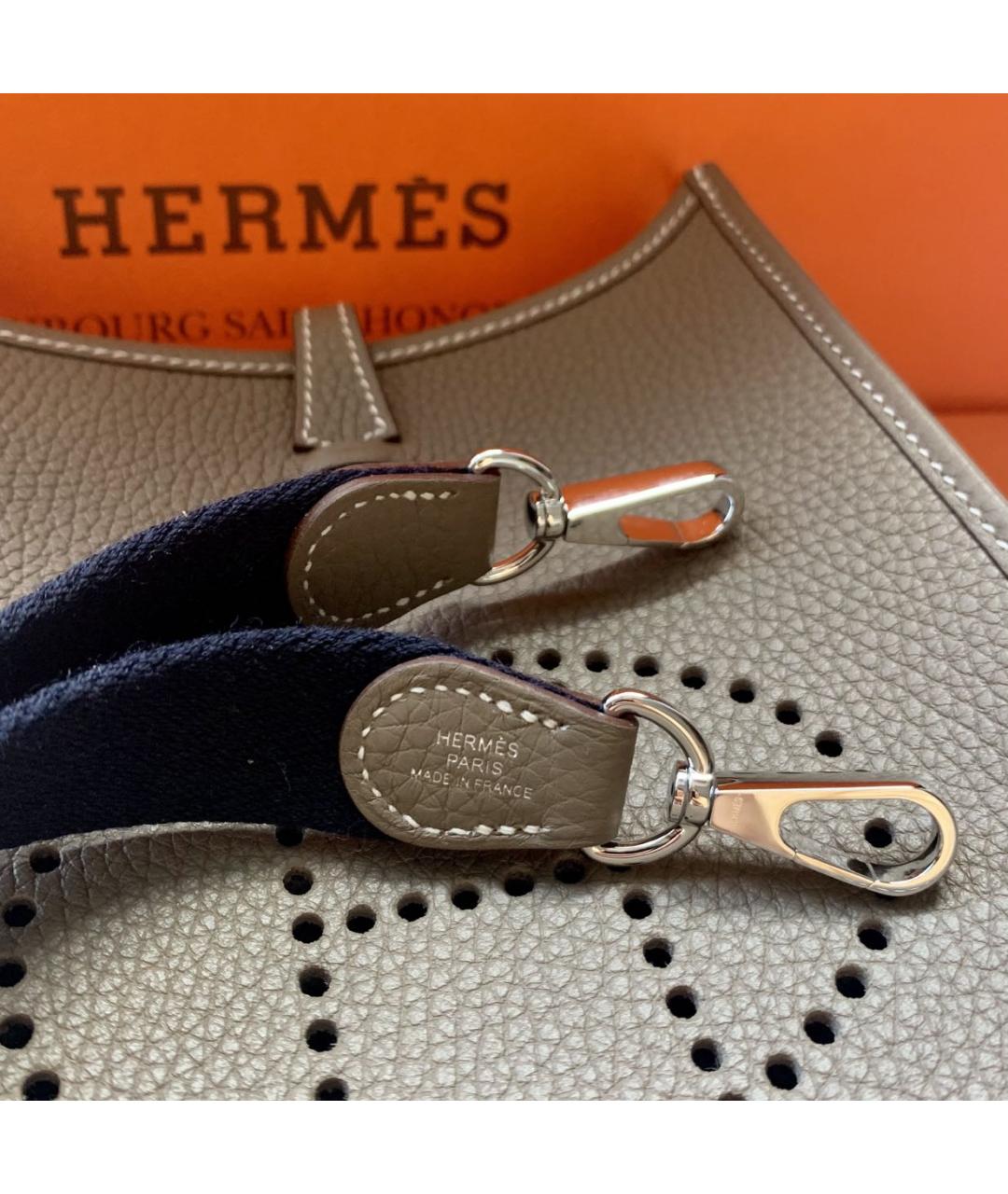 HERMES Бежевая кожаная сумка через плечо, фото 7