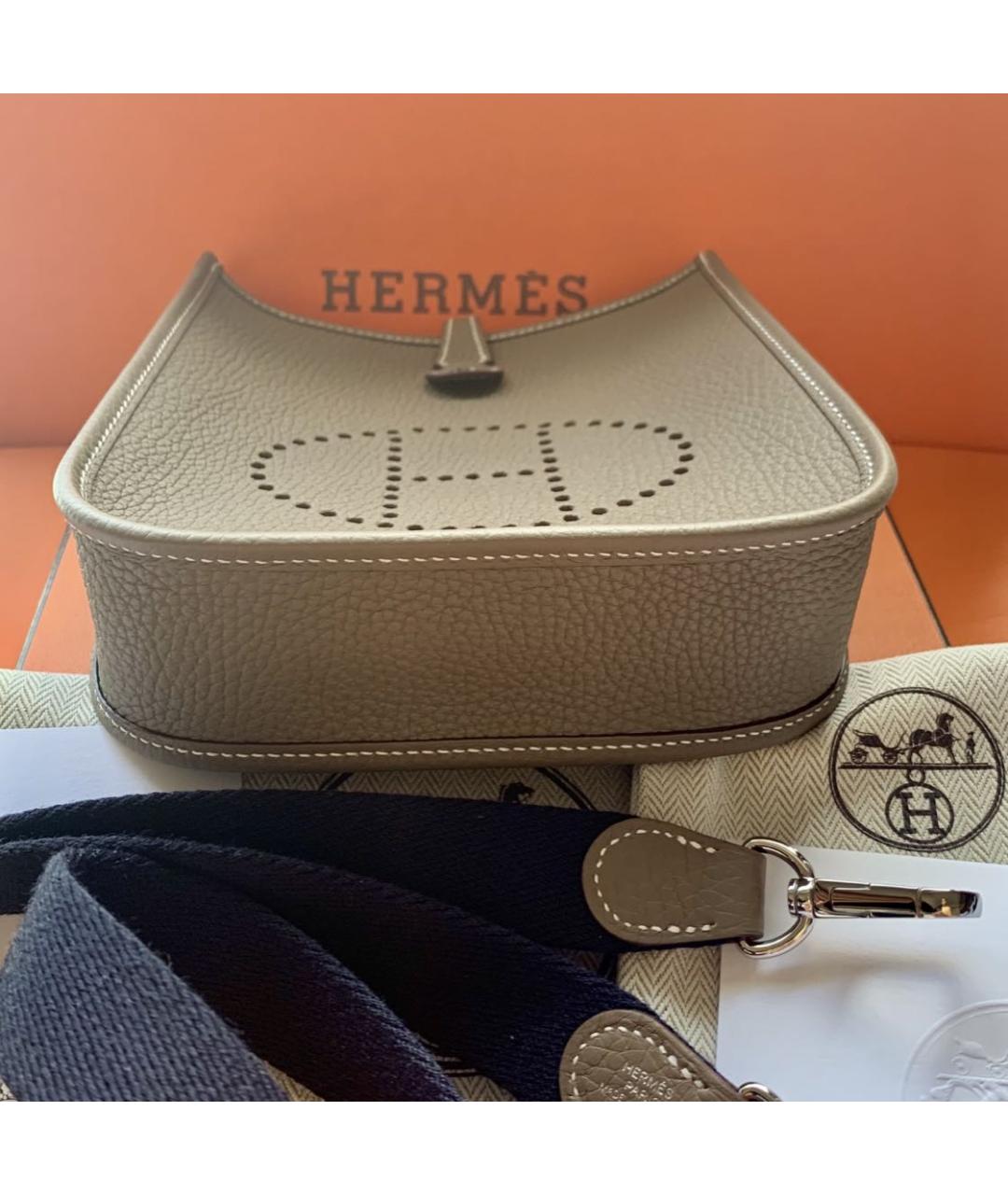 HERMES Бежевая кожаная сумка через плечо, фото 6