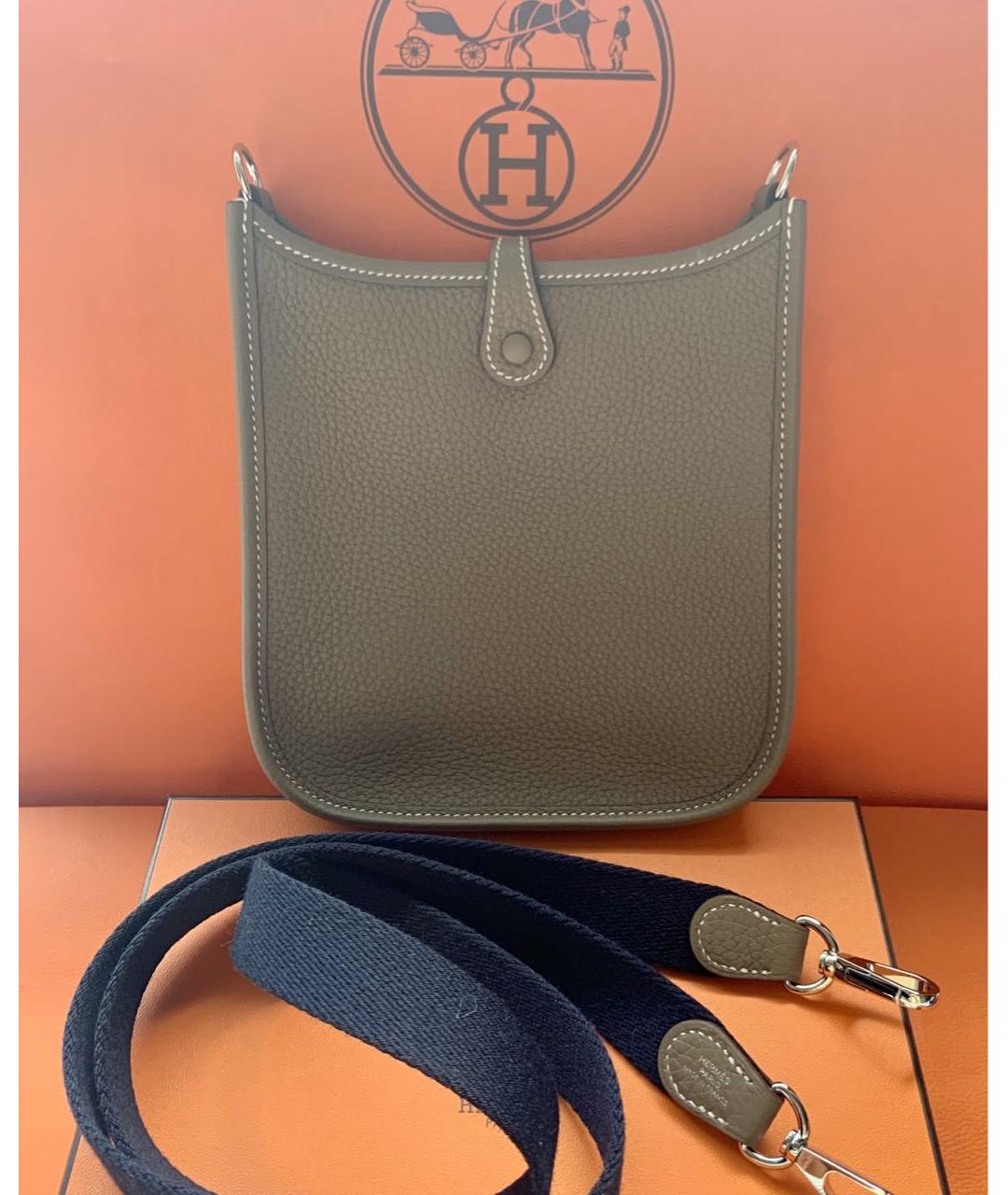 HERMES Бежевая кожаная сумка через плечо, фото 3