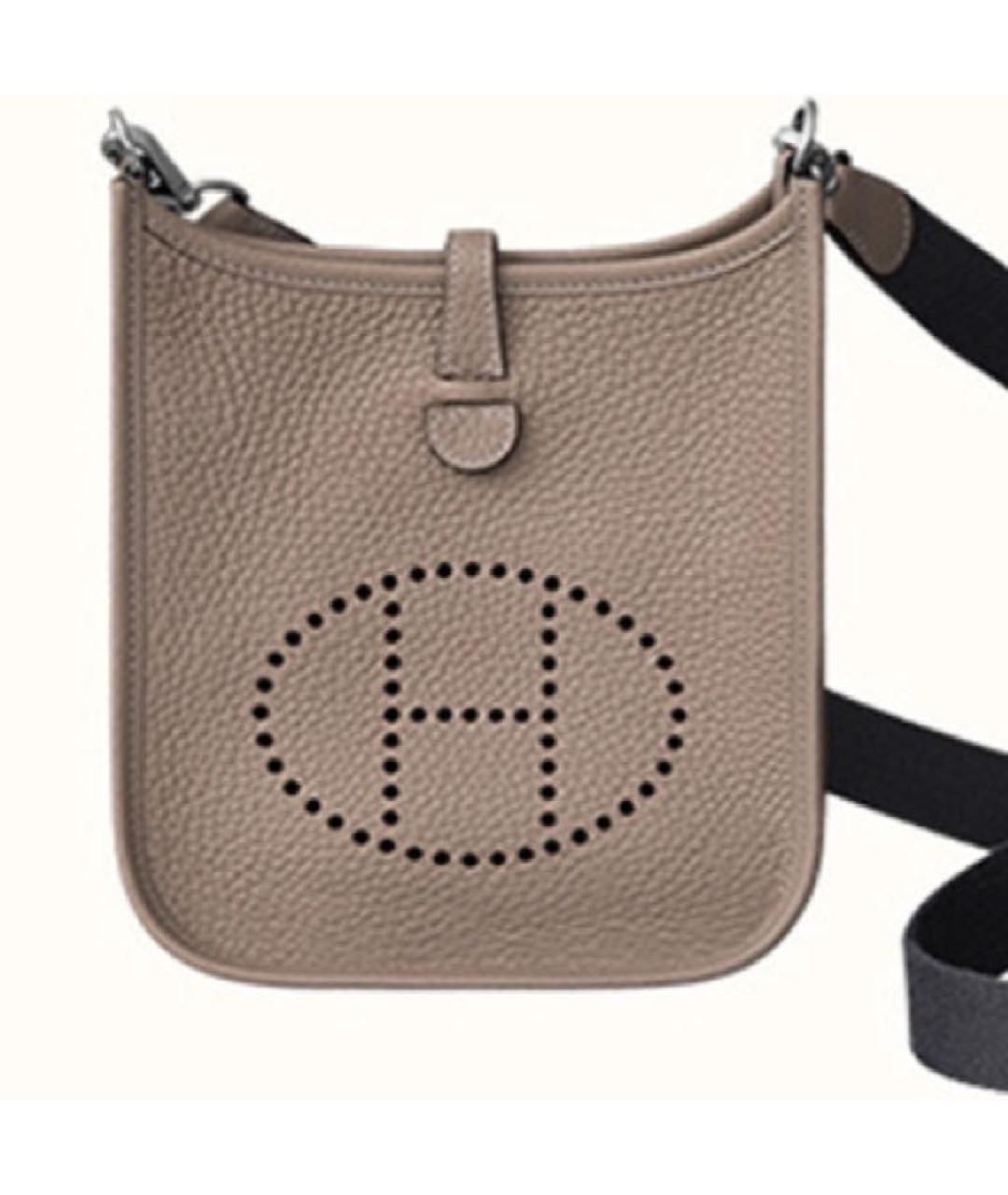 HERMES Бежевая кожаная сумка через плечо, фото 9